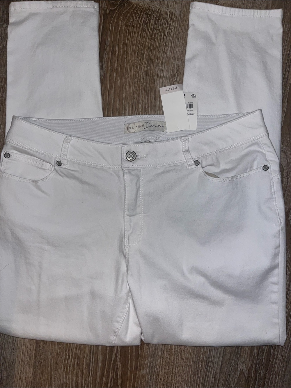 White Women's Stretch Mid-Rise Jeans